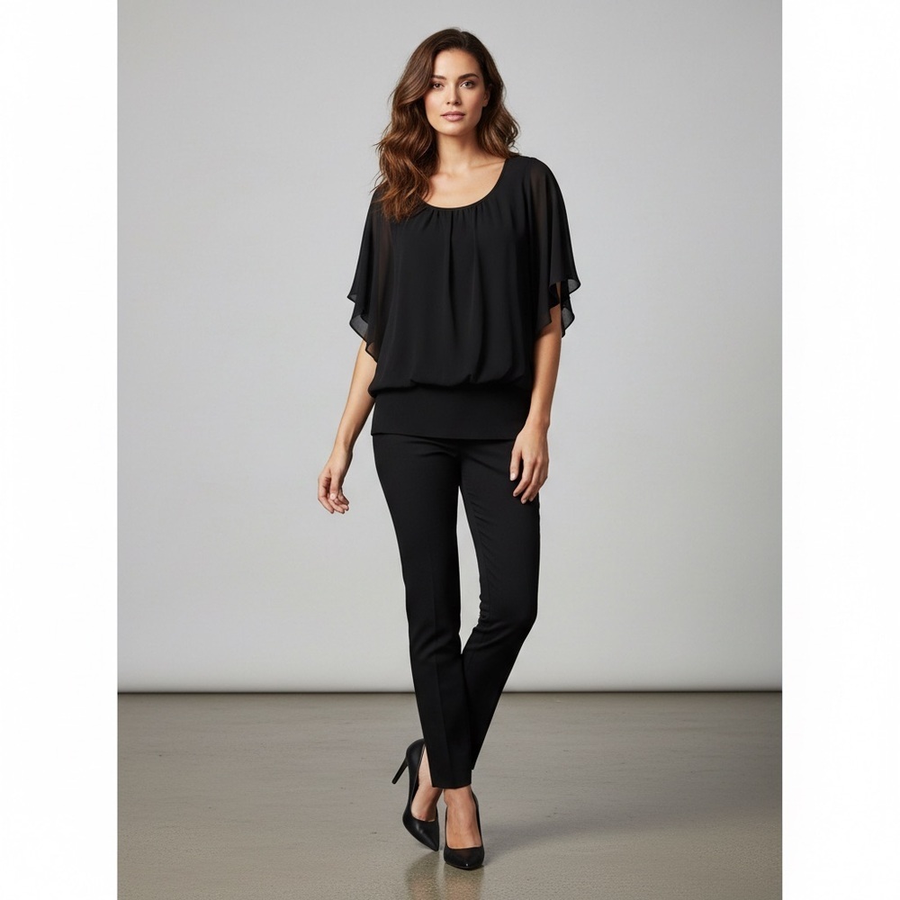 style & co. Black chiffon blouse whimsygoth size 3x NWT